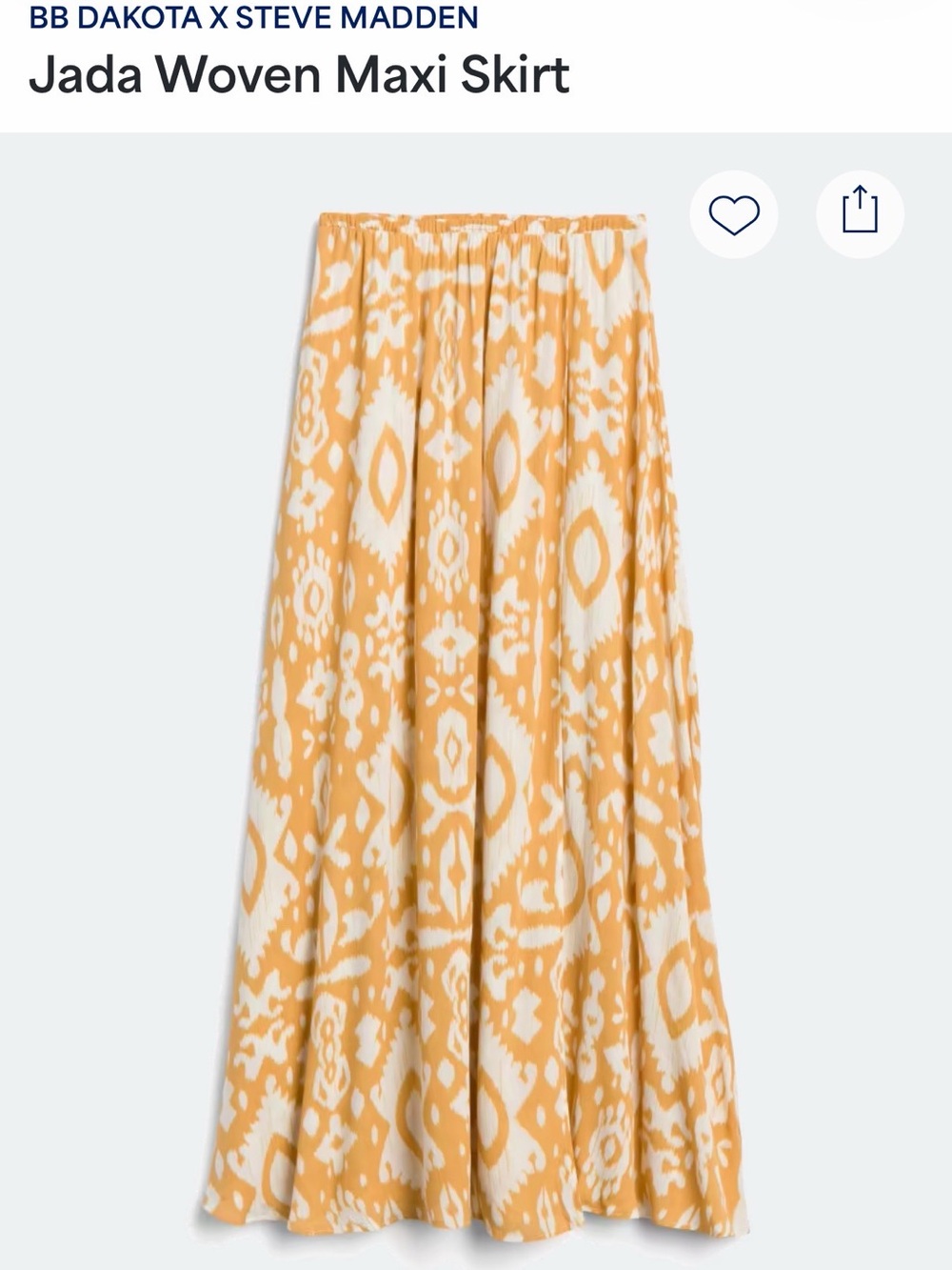 BB Dakota by Steve Madden Yellow and White Jada Woven Maxi Skirt